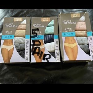 New in box woman’s underwear size 4x hipsters. Final price drop!!